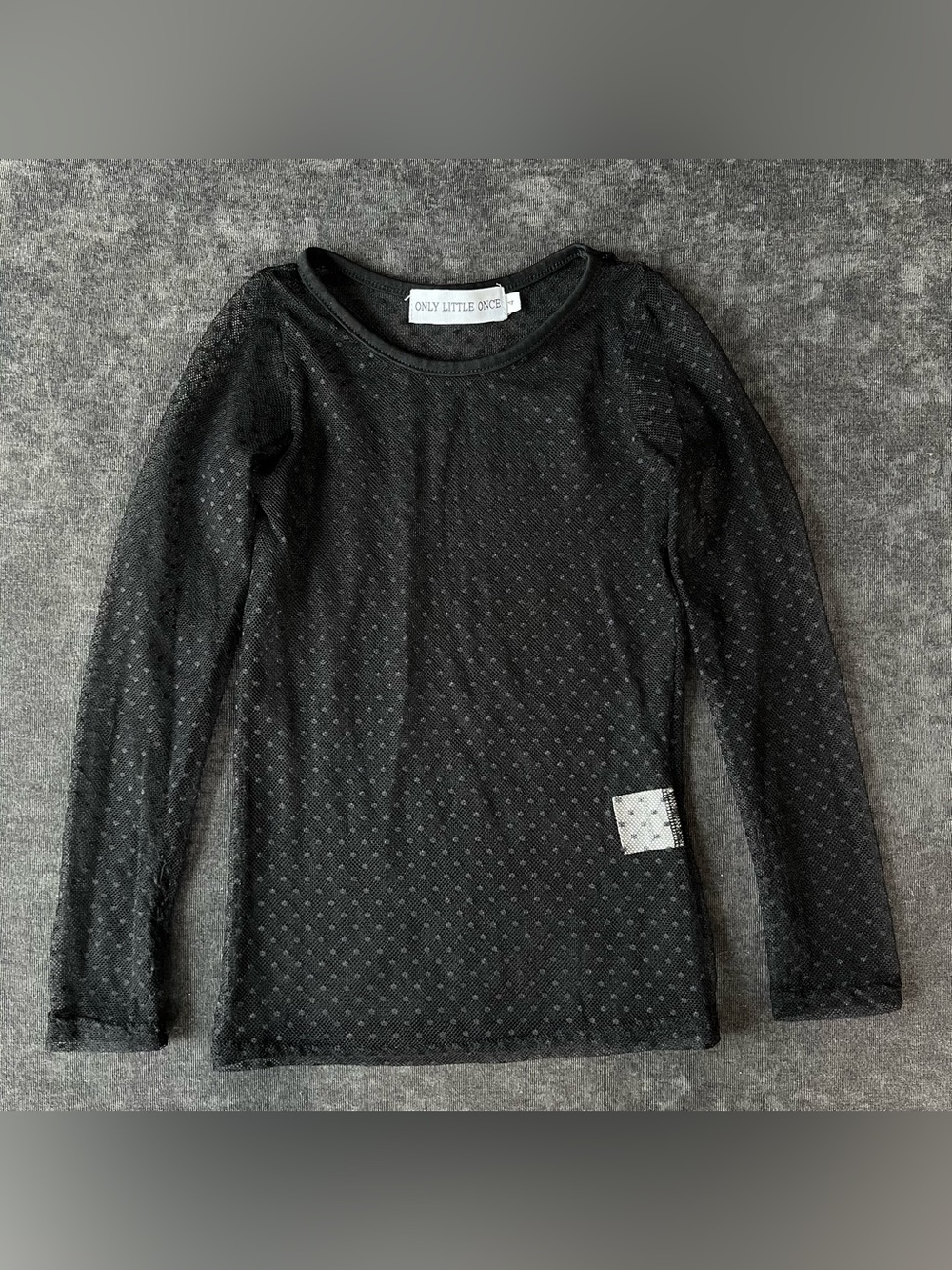 Only Little Once Girls Black Lace Layering Top Size 4